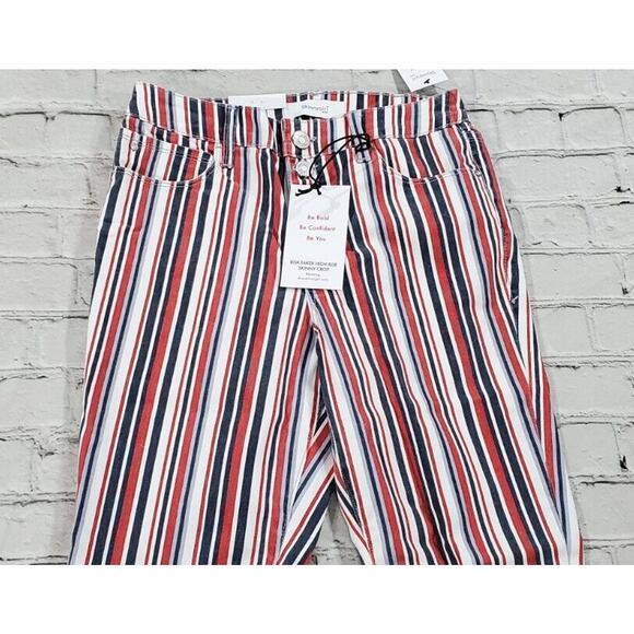 Skinnygirl Striped Button Fly Risk Taker Skinny Crop Jeans WOMENS SIZE 25/0 - Picture 2 of 10